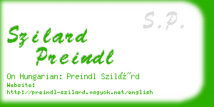 szilard preindl business card